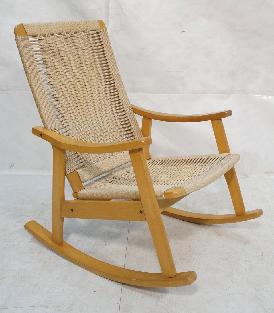 Blond Wood Modernist Tall Back Rocking Chair. Roc (1 of 8)