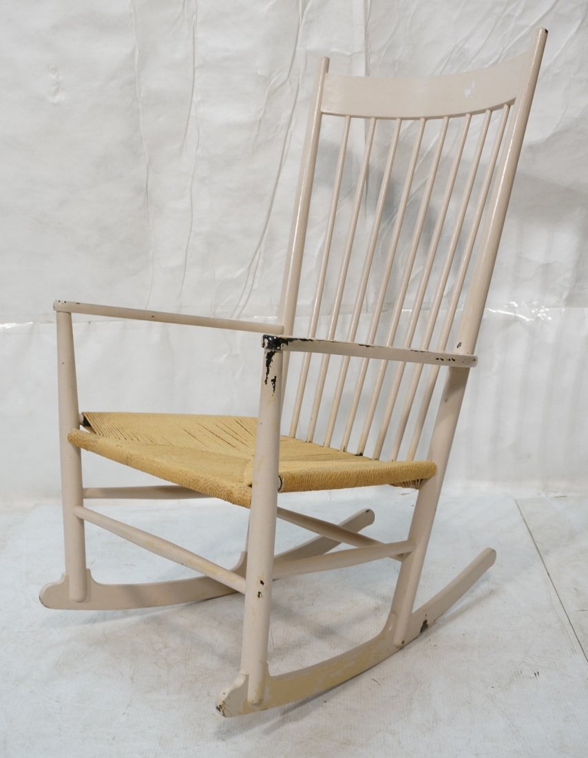 HANS WEGNER Pale Pink Rocking Chair Rocker. Denma (1 of 9)