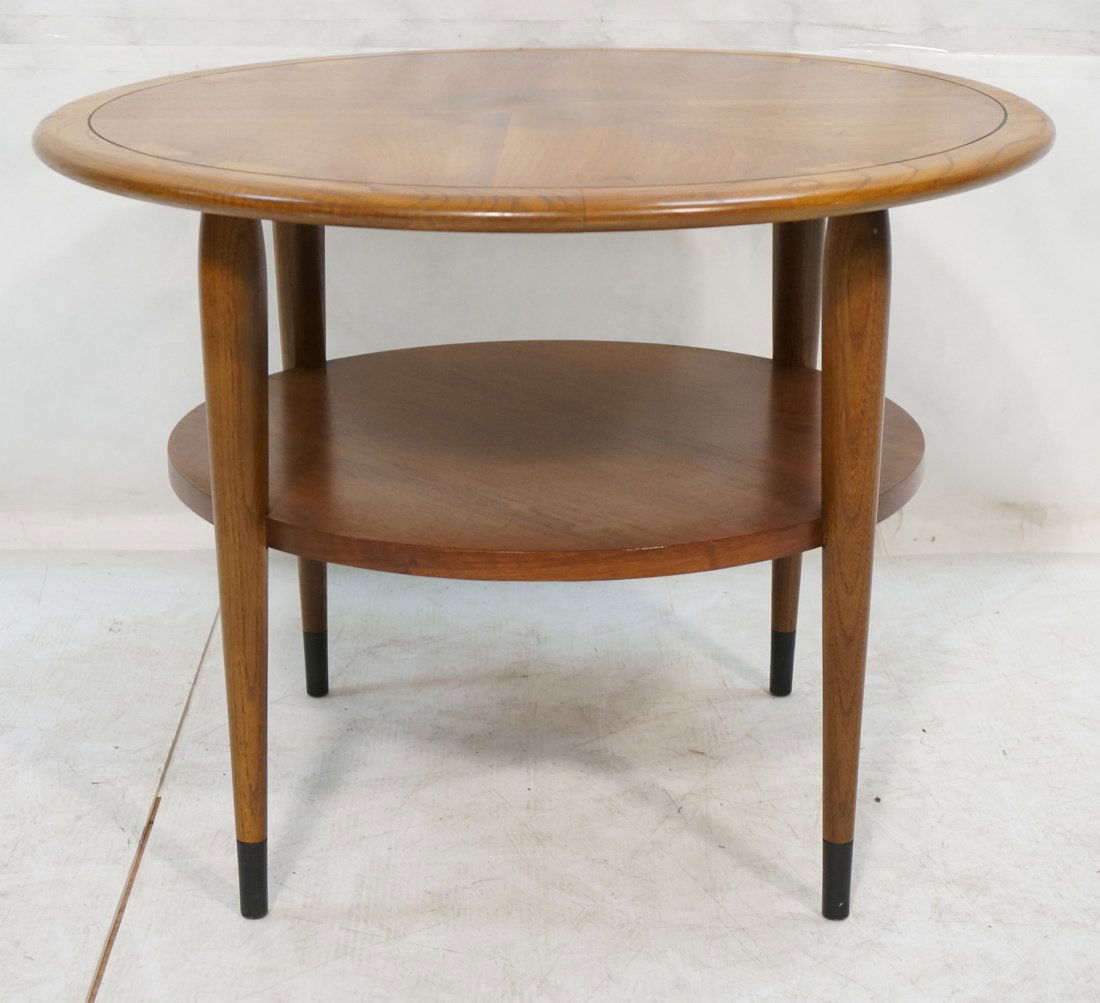 Round LANE Side End Table. Dovetail trim details. (1 of 7)