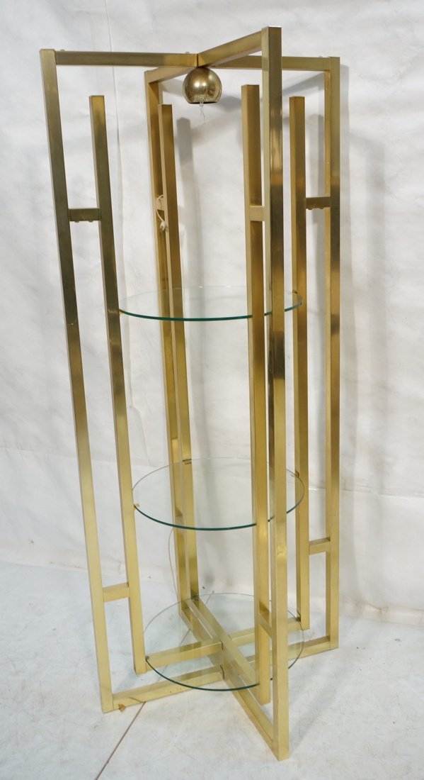 Gold tone metal Etagere Display Shelf Unit. Four (1 of 6)