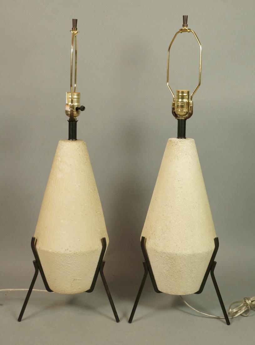 Pr Modernist BOSTLUND Textured Pottery Table Lamp (1 of 5)