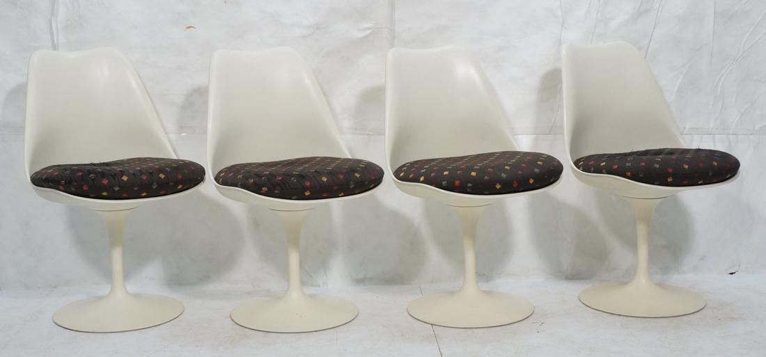 Set 4 EERO SAARINEN for KNOLL Tulip Chairs. Off w (1 of 10)