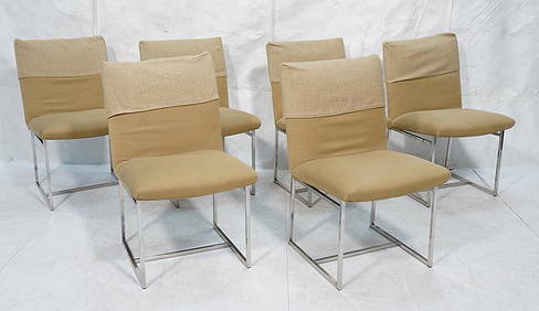 Set 6 MILO BAUGHMAN style Dining Chairs. Thin squ (1 of 10)