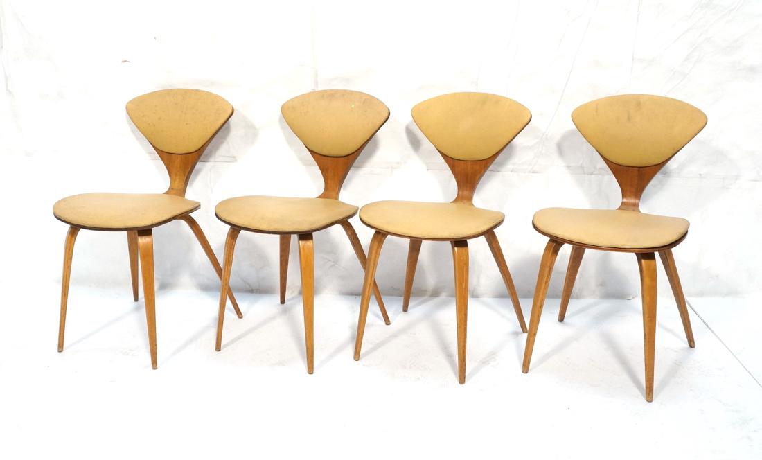 Set of 4 NORMAN CHERNER Plycraft Dining Chairs. M (1 of 10)
