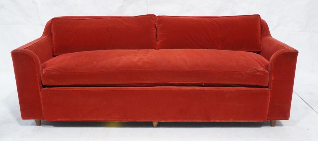 Art Deco Style Red Velvet Sofa Love Seat. Complet (1 of 8)