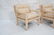 Pr Parsons Style Lounge Chairs. Striped beige uph - 2
