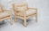 Pr Parsons Style Lounge Chairs. Striped beige uph - 3