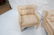 Pr Parsons Style Lounge Chairs. Striped beige uph - 4