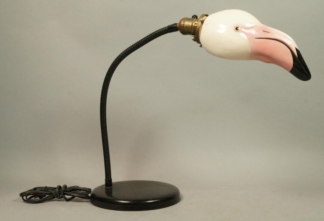 Ceramic Flamingo Head Modernist Gooseneck Lamp. B (1 of 7)