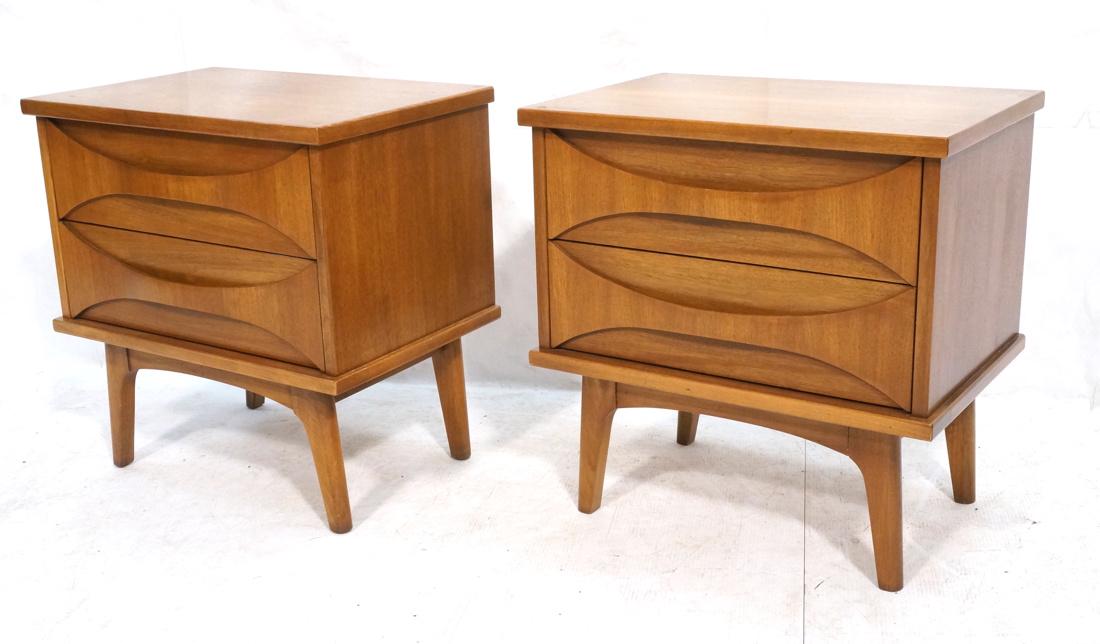 Pr AMERICAN MODERN Light Wood Night Stands. 2 dra (1 of 8)