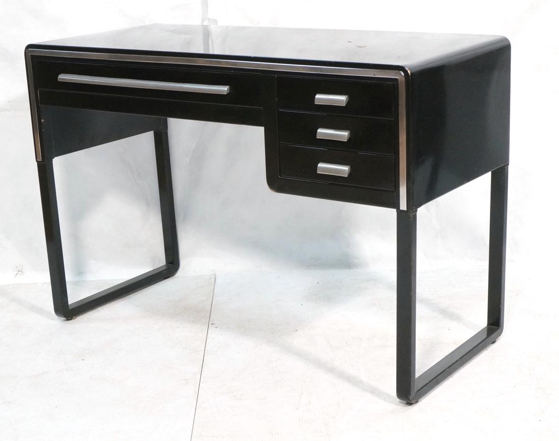 SIMMONS Modernist Metal Desk. ART DECO. Four draw (1 of 8)