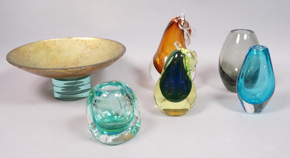 6 pc Art Glass Lot American Italian Scandinavian. (1 of 9)