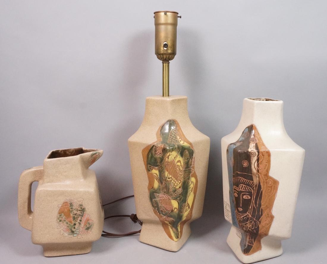 Lot of 3 Marianna Von Allesch Ceramic Vessels. (1 of 10)