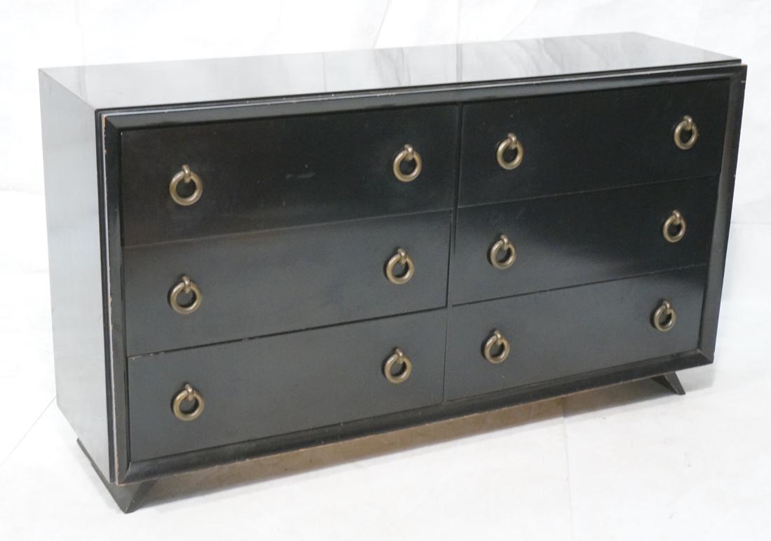 HARJER Black Lacquer Credenza Sideboard Dresser. (1 of 8)
