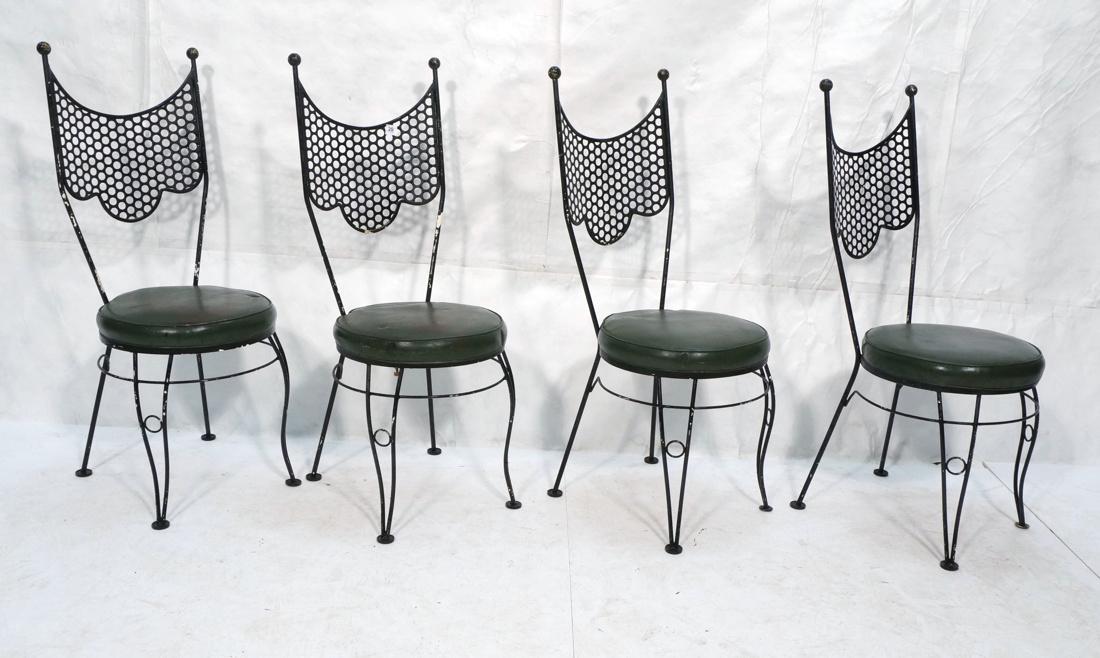 Set 4 SALTERINI style Black Iron Dining Side Chai (1 of 10)