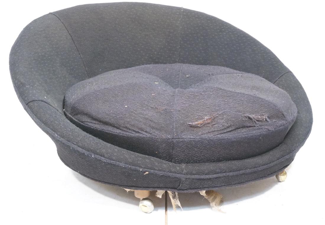 ADRIAN PEARSALL style Black Round Lounge Chair. P (1 of 8)