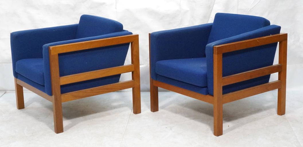 Pr Danish Modernist Wood Cube Chairs. MOBL Feb 07, 2017