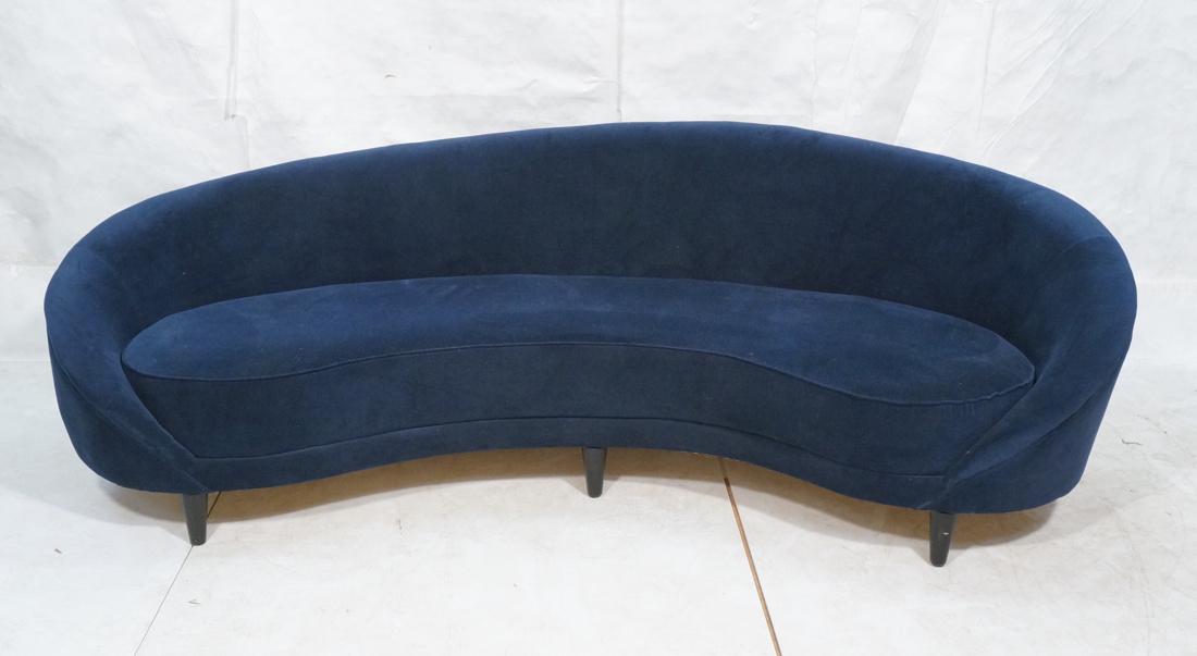 TIFFANY & TIFFANY Style Blue Velvet Modern Sofa C (1 of 7)