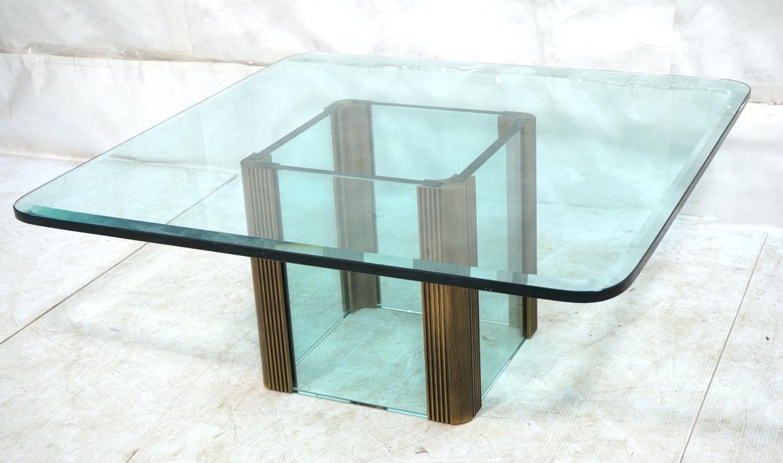 Contemporary Square Glass Coffee Cocktail Table. (1 of 10)