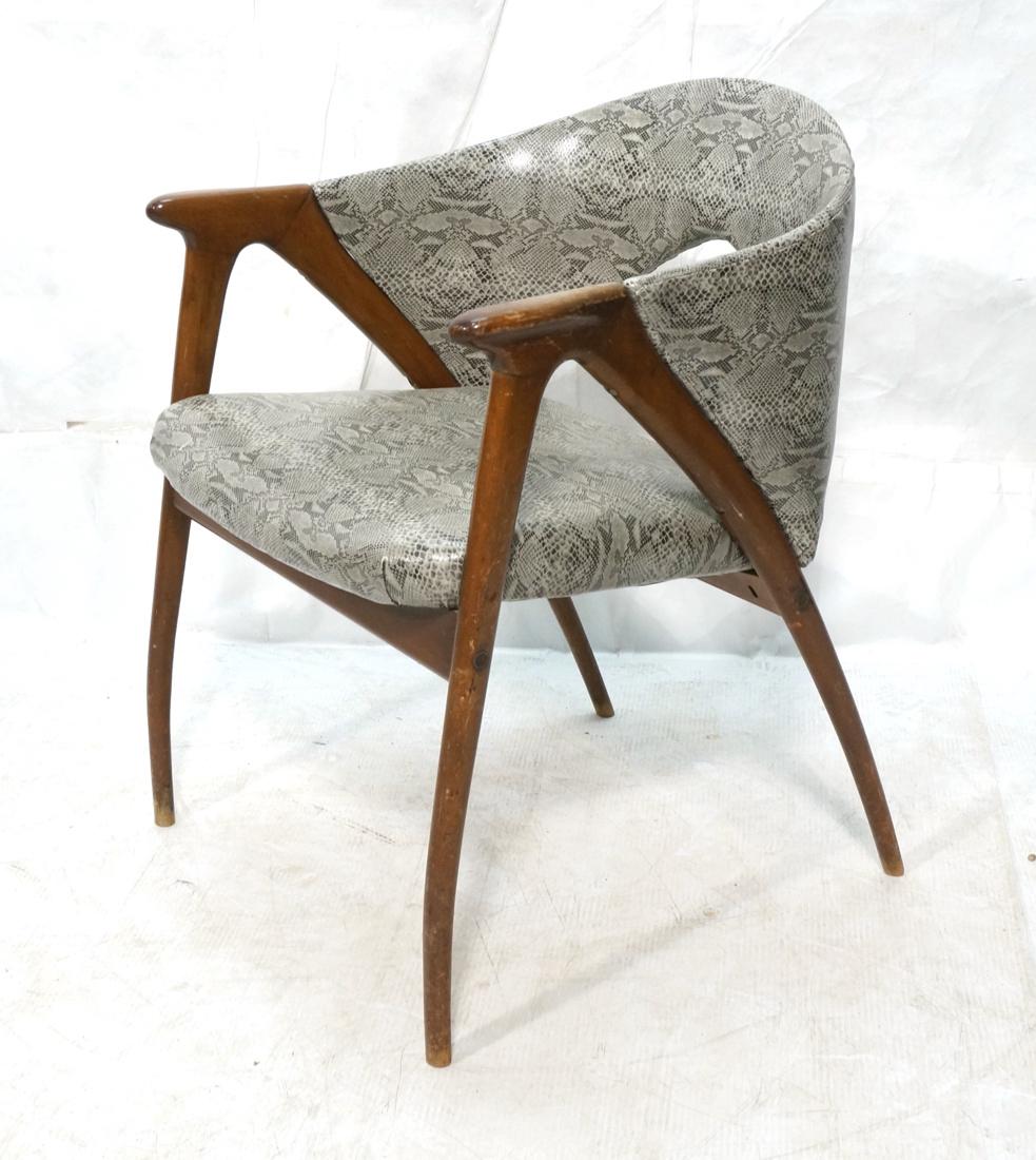 Modern Barrel Back Side Chair Wood Frame Saber Le (1 of 10)