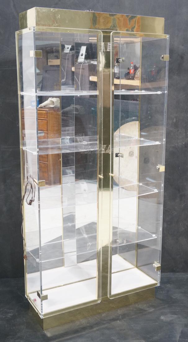 Decorator Lucite Brass 2 Door Display Cabinet. Lu (1 of 10)