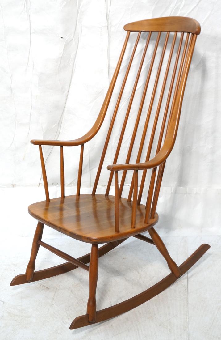 Modern Tall Back Spindle Rocker Rocking Chair: Modern Tall Back Spindle Rocker Rocking Chair-- Dimensions: H: 44.5 inches: W: 22.5 inches: D: 33 inches ---