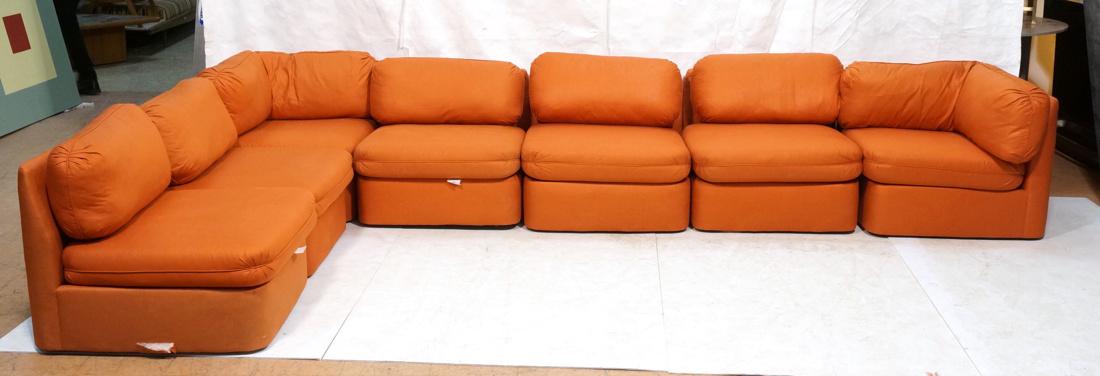 7 pc Sectional  Sofa THAYER COGGIN Orange fabric. (1 of 10)