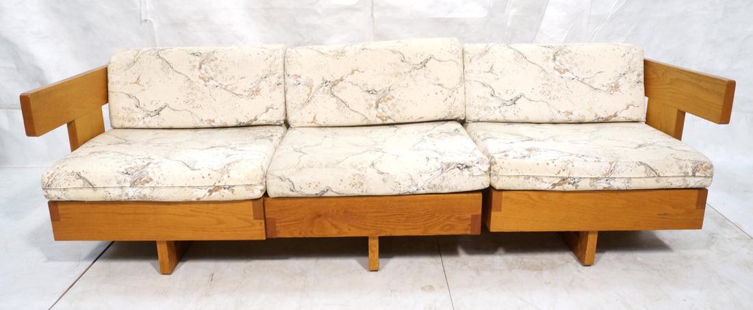 3 Part Oak Sectional Seating JEAN ROYERE Style. 2 (1 of 8)