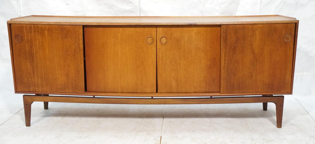 Danish Modern Teak Credenza Sideboard. Raised lip (1 of 8)