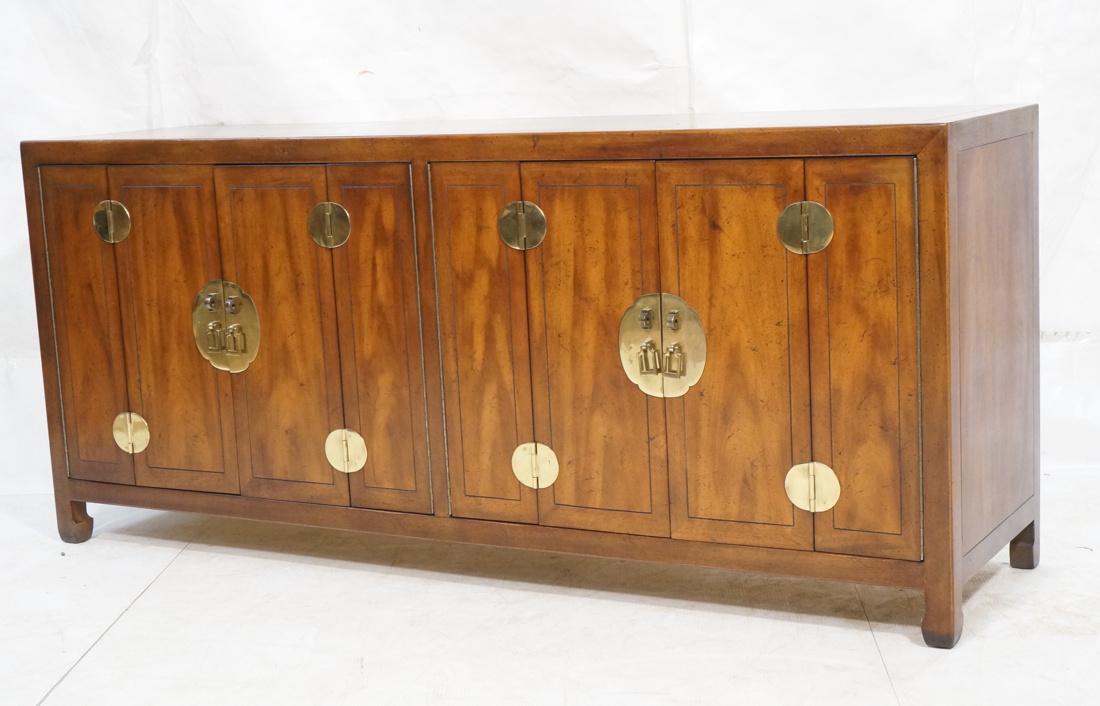 Asian Style Modernist Credenza Decorative Asian p: Asian Style Modernist Credenza Decorative Asian pulls and hinges.-- Dimensions: H: 30.5 inches: W: 70.5 inches: D: 19.75 inches ---