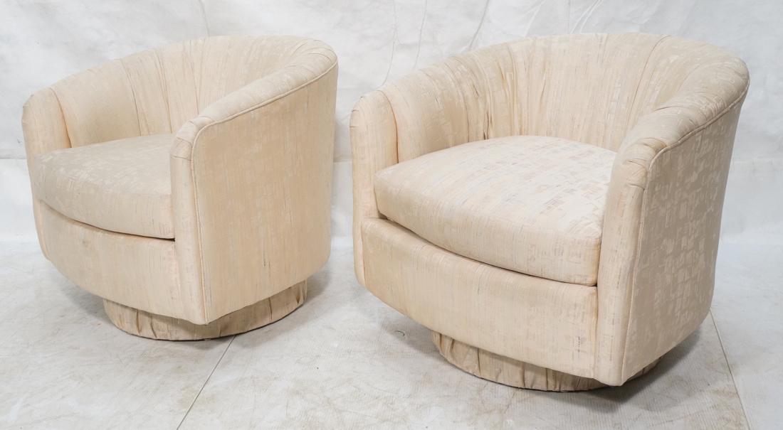 Pr Modernist Barrel Back Swivel Lounge Chairs. Pa (1 of 10)