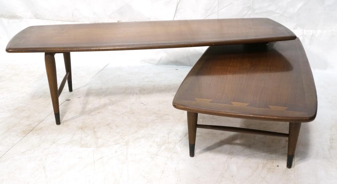 LANE Double Tier Swivel Coffee Table. Banded Top. (1 of 7)