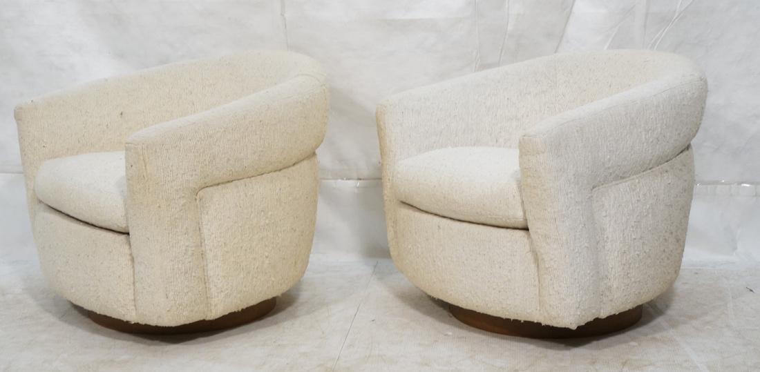 Pr MILO BAUGHMAN Barrel Back Lounge Chairs. THAYE (1 of 10)