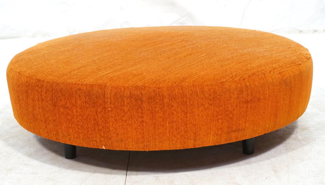 Large Oversized Orange Fabric Ottoman Stool Seati (1 of 10)