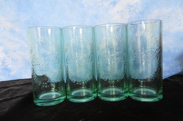 Set of 4 Coke Glasses: Marked Property of Coca Cola Atlanta, GA Bottling Co New condition