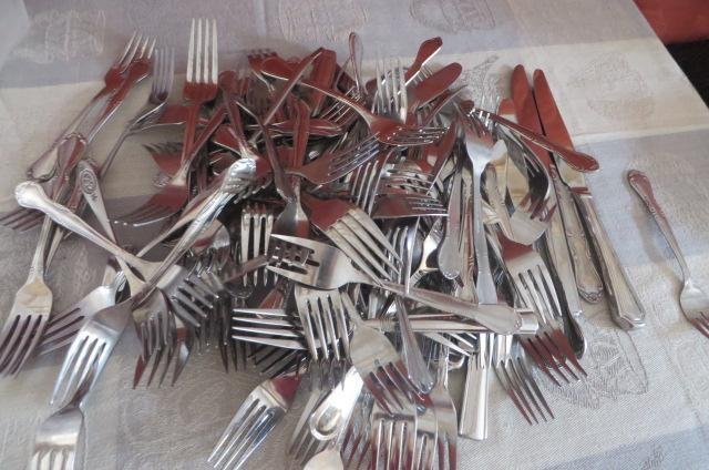 silverware: silverware in tote