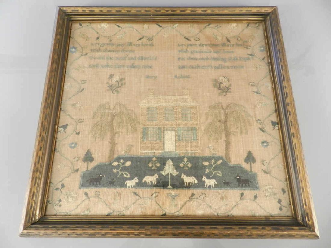 18th Century Mary Robbins Polychrome Sampler (1 of 3)