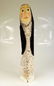 Folk Art Tall Long Black Hair Woman A wooden carving of