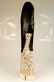 Folk Art Tall Long Black Hair Woman A wooden carving of - 3