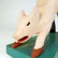 Folk Art Man Smoking Pipe Holding Pig A wooden carving - 2