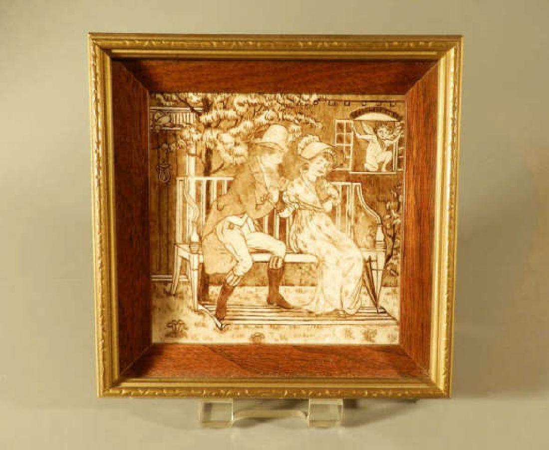 Ceramic Tile With Scene Galante & Cupidon (1 of 3)