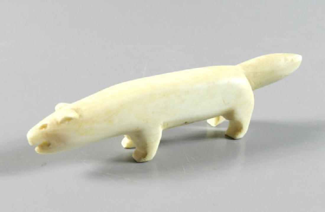 Inuit Art - Miniature Carving Of Arctic Fox (1 of 3)