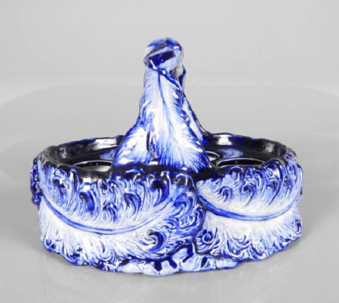 VICTORIAN FLOW BLUE EGG STAND (1 of 5)
