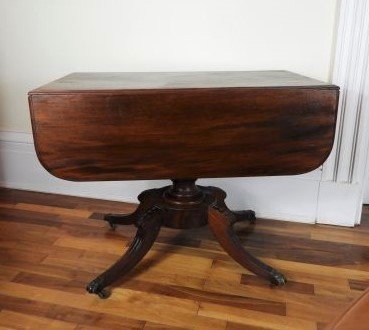 EAST COAST MAHOGANY PEDESTAL DROP-LEAF TABLE (1 of 7)