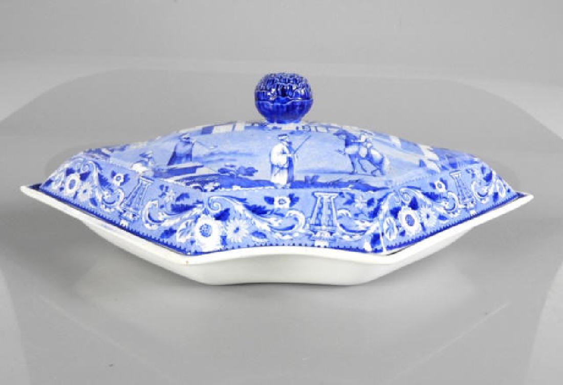 SPODE BLUE & WHITE KIDNEY SHAPED DISH C. 1800 (1 of 6)