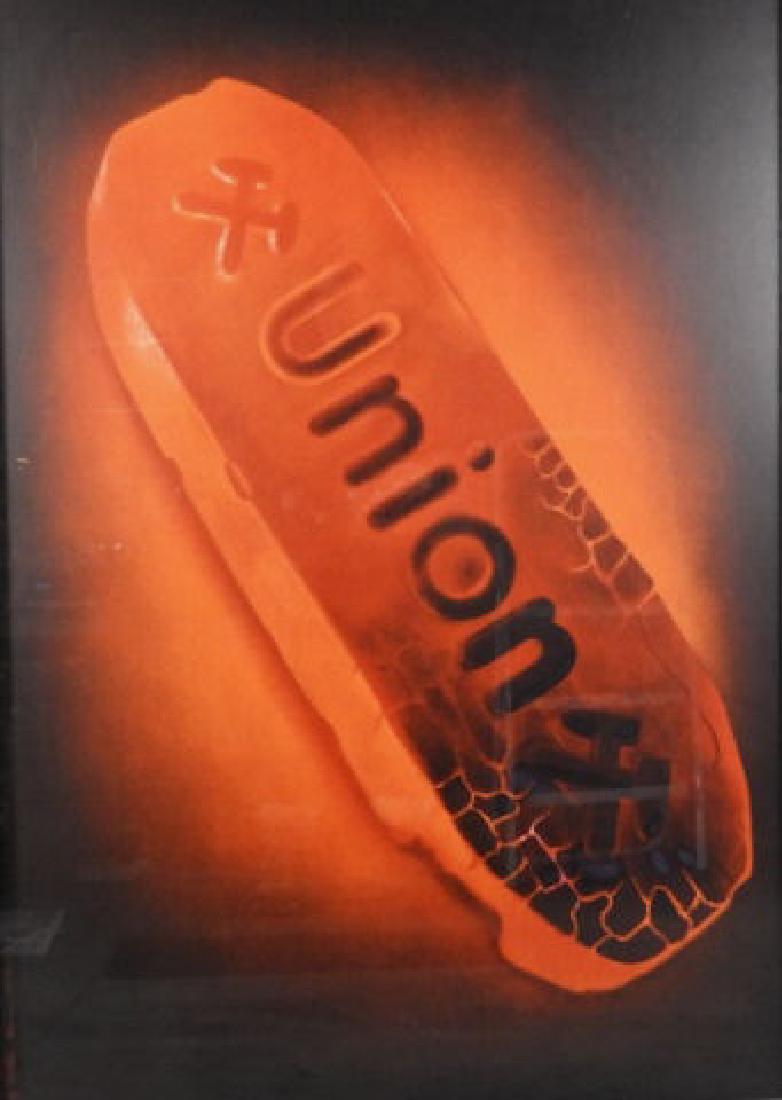 ART - Fritz BUHLER (1909-1963, Swiss): Fritz Bühler, large lithograph printed in colours, "Union" 1943, signed in the plate B/L, well framed, Union Brikett poster is one of the classics of Swiss poster design, Wassermann A.G. Basil, 4