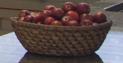 SMALL RYE GRASS BASKET / PETIT PANIER EN OSIER: A small rye grass gathering basket.19th century. H: 4"; D: 12". // Un petit panier à cueillir en osier, 19e siècle. H: 4po D: 12po.