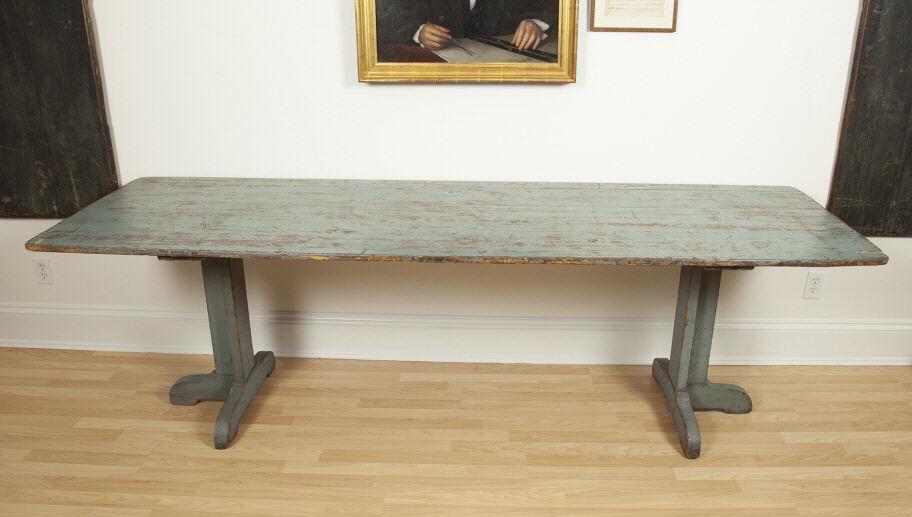 BLUE PAINTED CAMPAIGN TABLE / TABLE DE CAMPAGNE (1 of 6)