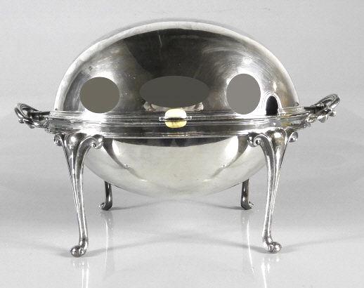 MAPPIN & WEBB CO. - SILVER PLATED BREAKFAST SERVER: A good Mappin & Webb Co. silver plated breakfast server, complete with pierced interior tray. Dimensions, 8" x 13" x 9.5".