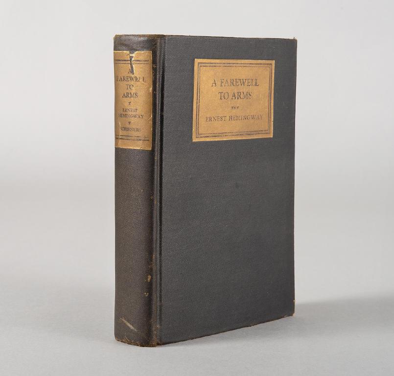 FIRST EDITION - A FAREWELL TO ARMS, HEMINGWAY, 1929: A Farewell to Arms, by Ernest Hemingway (1899-1961, American). Published by Charles Scribner's Sons, New York, 1929. Condition noted, lacking dust jacket, date stamping inside cover. FIRST EDITION.
